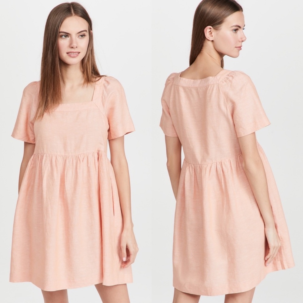 Madewell Linen Blend Allie Mini Dress